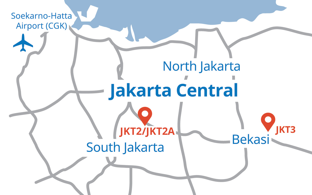 Map of Jakarta data centers